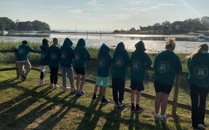 Children looking out to the sea